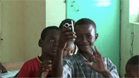 African kids with camera